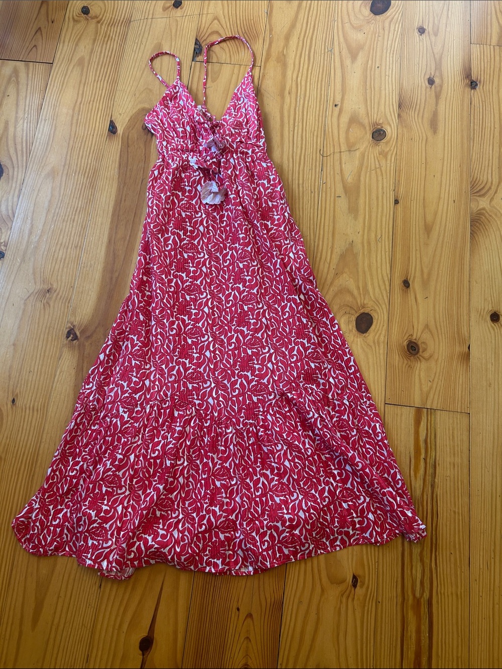 Vineyard Vines Red and White Floral Maxi Dress - Picture 3 of 7